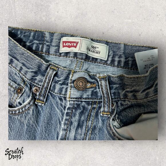 Levi's 505 Straight Jeans Youth Size 12 Slim 24x26 Classic Denim Durable Vintage - Picture 5 of 5